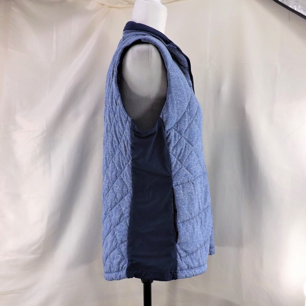 ZELOS NEW Blue Quilted Stretch Semi-Fitted w Pockets Zip Up Vest L - Picture 9 of 13